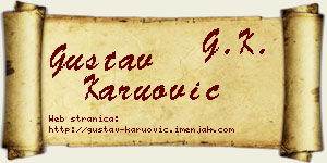 Gustav Karuović vizit kartica